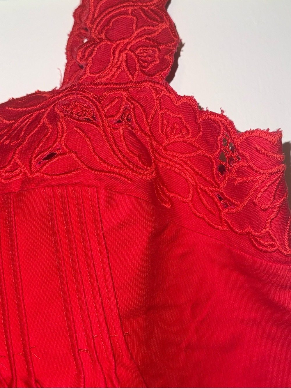 J. Crew Red Lace-Trim Chemise - Picture 7 of 8